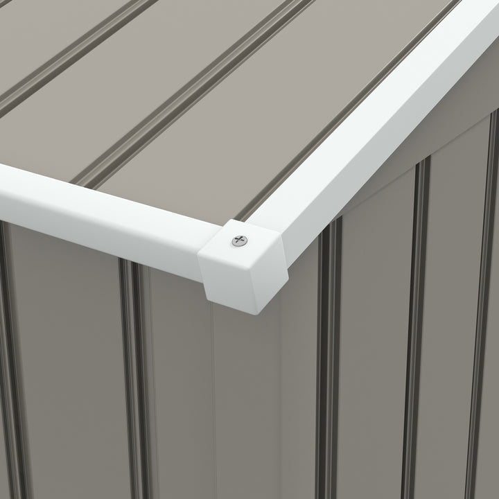 Abrigo de Jardim de 3,6 m² 236x174x190 cm Abrigo de Exterior para Armazenamento de Ferramentas com Portas de Correr e 4 Janelas de Ventilação para Pátio Cinza Claro