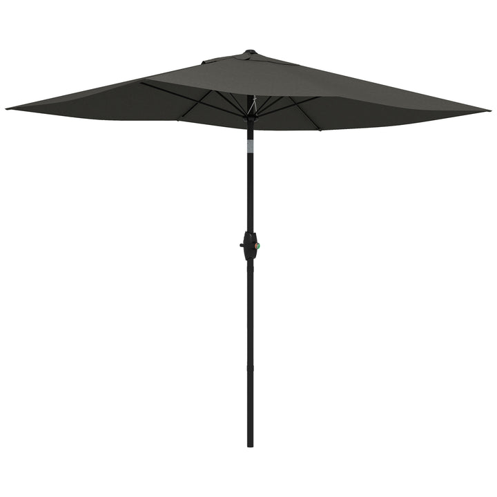 Chapéu de Sol de Jardim 300x200x248 cm Proteção UV50+ Chapéu de Sol de Alumínio Inclinável com Teto de Ventilação e Manivela para Terraço Varanda Exterior Cinza Escuro