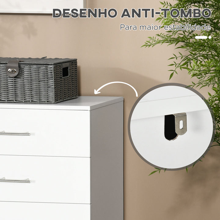 Cómoda com 4 Gavetas Cómoda de Dormitório com Pés de Estilo Moderno para Sala de Estar Entrada Corredor 112x38,2x81cm Branco