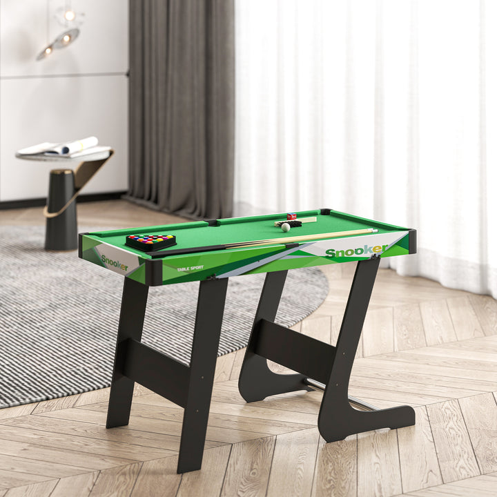 Mesa de Bilhar Dobrável com Acessórios Inclui 16 Bolas 2 Tacos Giz Triângulo e Escova Mesa de Bilhar Portátil para Crianças e Adultos 104x55,5x68 cm Verde