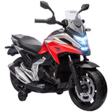 Moto Elétrica para Crianças de 3-6 Anos com Licença Honda Motocicleta de Bateria 12V com USB MP3 Luz LED Moto para Crianças com Velocidade 3 km/h Carga 30 kg Vermelho