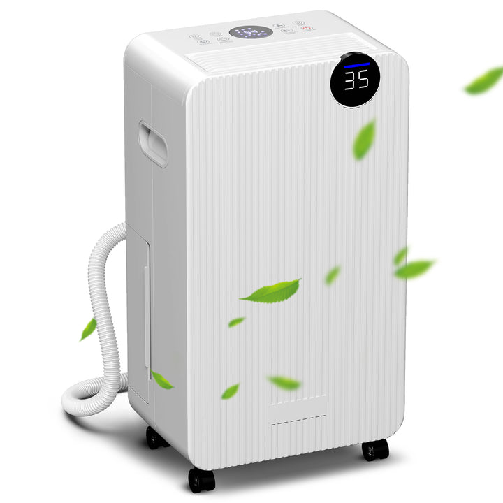 Desumidificador 12L/dia Depósito 2,1L Silencioso Desumidificador Elétrico com 4 Modos Ecrã LED Temporizador Desligamento Automático Bloqueio Infantil e Drenagem Contínua até 12-25? Branco