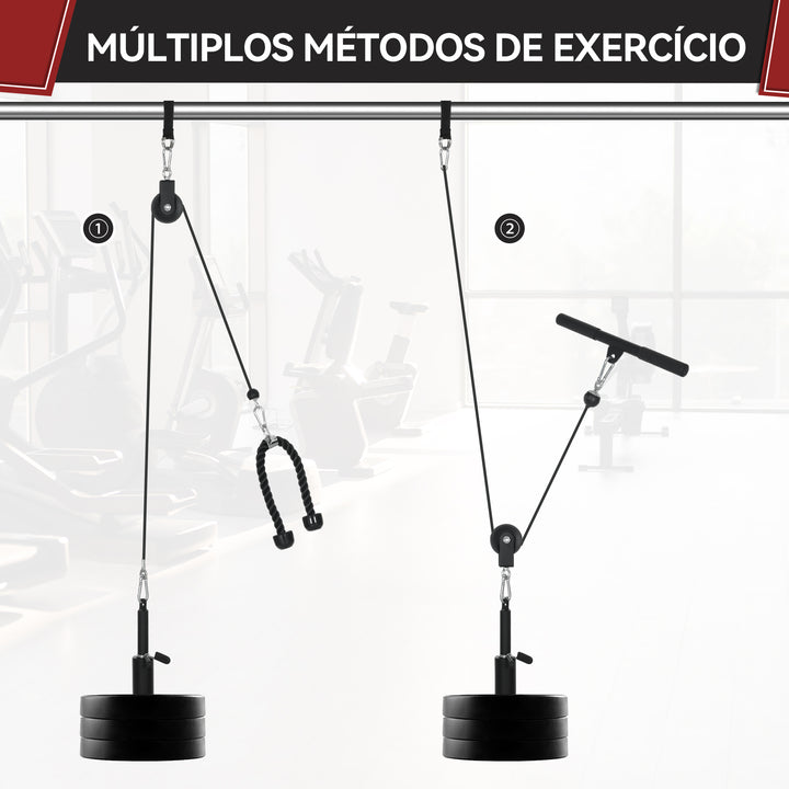 Sistema de Polia de Ginásio para Casa Sistema de Cabo de Peso para Tração Curl de Bíceps Tríceps Treino de Braço Ombros e Costas Preto