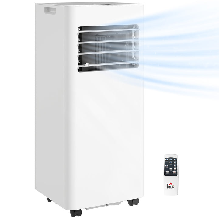 Ar Condicionado Portátil 3 em 1 9000 BTU Arrefecedor Ventoinha Desumidificador 24,1 L/Dia com Controlo Remoto e Ecrã LED Temporizador 24h 2 Velocidades para Divisão 25m² 30x29x69 cm Branco