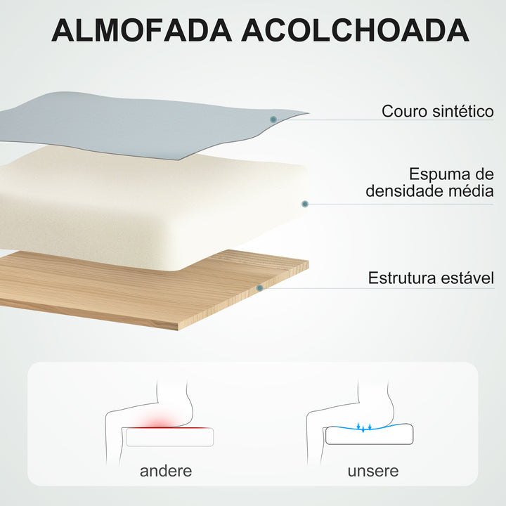 Cadeira de Escritório Giratoria 360° Inclinável com Altura Ajustável Rodas Apoio de Braços 54x62x104-114 cm Cinzento Claro