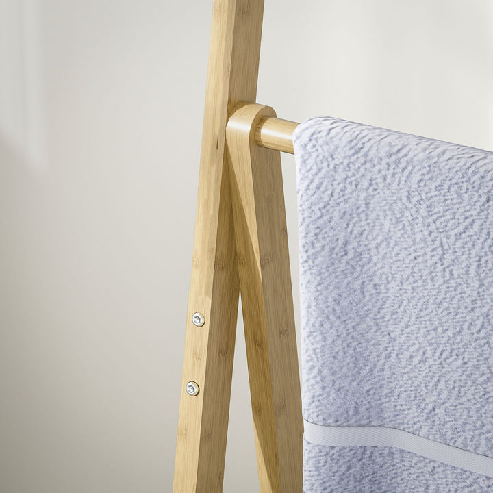 Estante Casa de Banho de Bambu com 3 Prateleiras Estante de Armazenamento com Barras Estante de Madeira em Forma de A 53,5x30x53 cm Madeira