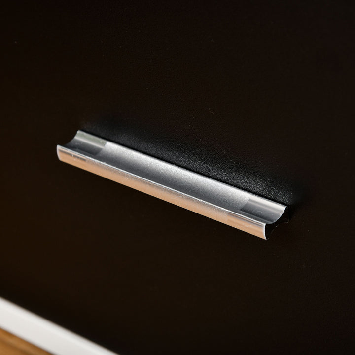 Móvel de TV para Televisores de até 60" Móvel de Sala de Estar Moderno com 2 Gavetas e Compartimento Aberto 140x30x32cm Branco e Preto