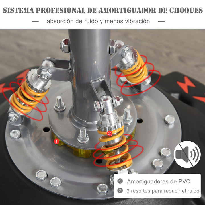 Saco de boxe em pé com molas de base completa areia / água F60x180 cm