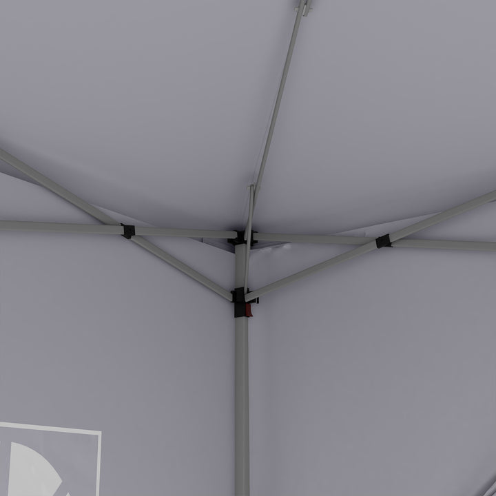 Tenda de Jardim com Paredes Laterais Amovíveis Janelas Porta com Zíper e Bolsa de Transporte 295x295x196-258 cm Branco