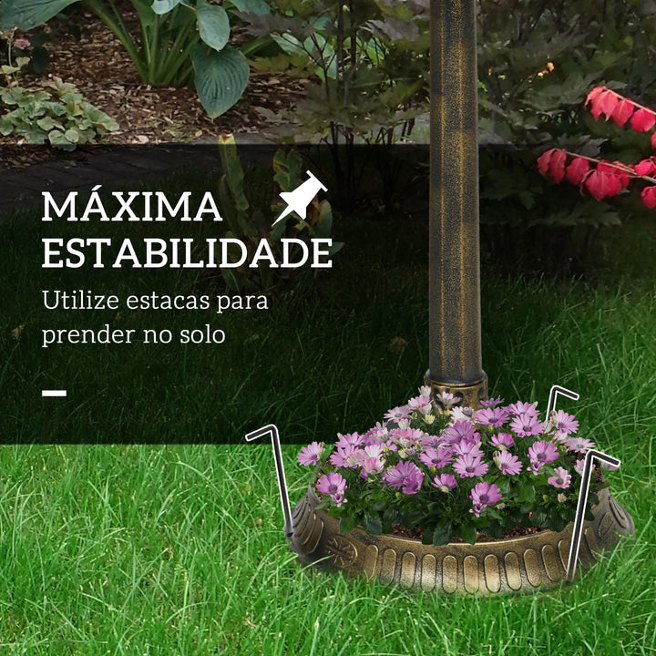 Banho para Pássaros de Jardim ao Ar Livre Altura 81 cm Alimentador para Pássaros com Base Pedestal, Design em Concha e Acabamento Envelhecido, Leve e Resistente Bebedouro para Aves Bronze