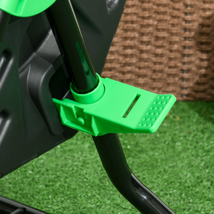 Compostor Giratório de 65L Recipiente de Compostagem de Jardim com Câmera Dupla Aberturas de Ventilação e Pés de Aço 60x49x77 cm Preto