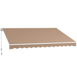 Toldo Manual Retrátil 350x250 cm Toldo para Varanda com Manivela de Metal Impermeável e Anti-UV Toldo Enrolável de Exterior para Jardim Terraço Janelas Marróm