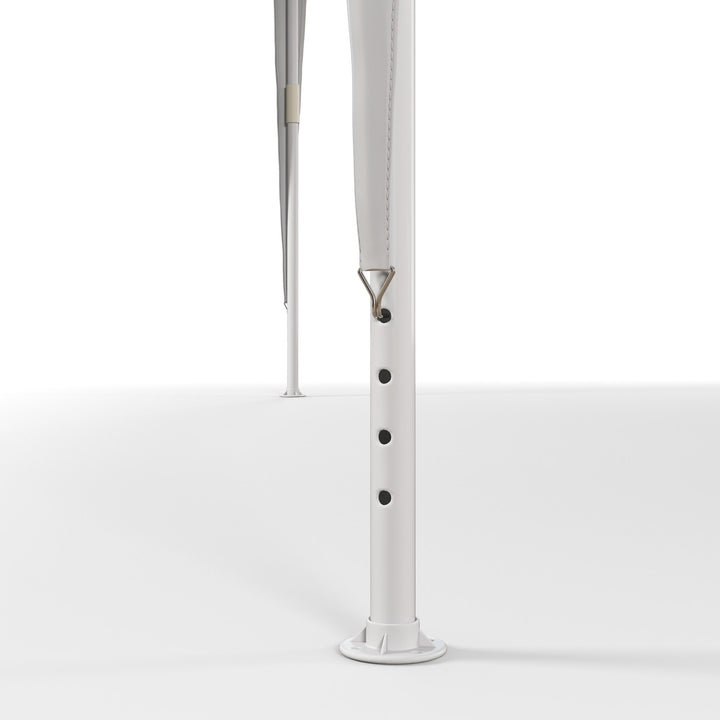 Tenda de Jardim Desmontável 293x293 cm Tenda para Exteriores com 4 Orifícios de Drenagem e Tubo de Aço para Casamentos Campismo Festas Branco