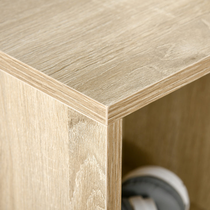 Estante para Livros Estante de Madeira com 7 Compartimentos de Armazenamento Plantas Arquivos para Sala de Estar Dormitório Escritório 50x24x106cm Carvalho