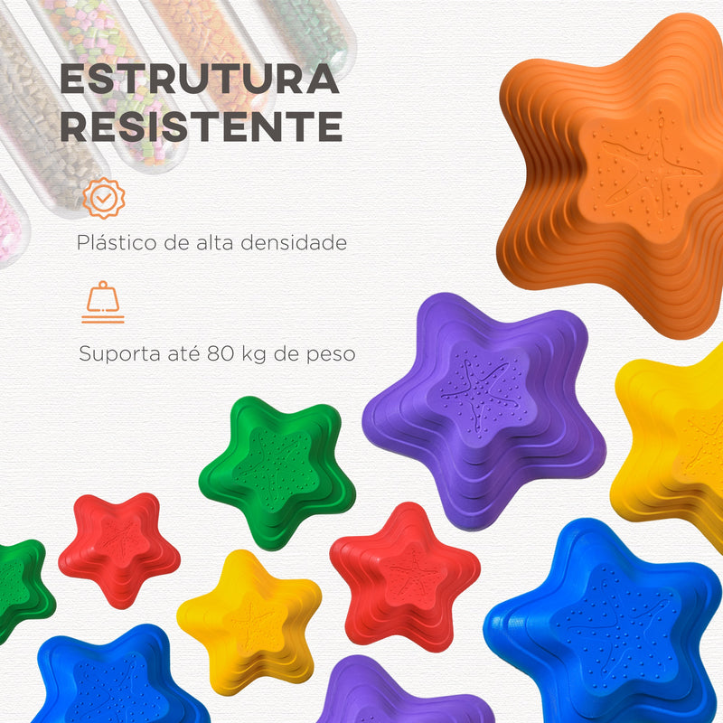 Jogo de Equilíbrio para Crianças Empilháveis Blocos de Equilíbrio Antiderrapantes Forma de Estrela do Mar 11 Peças para Coordenação e Desemvolvimento do Equilíbrio Interior Exterior Multicor