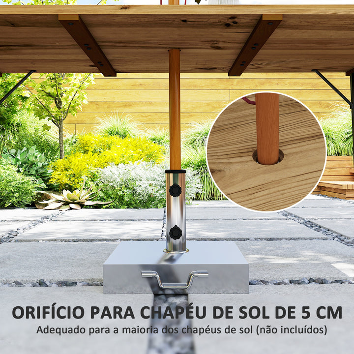 Mesa de Refeição para Jardim de Madeira Retangular Mesa de Exterior 175x80x75 cm com Orifício para Chapéu de Sol Estrutura de Aço e Bancada em Ripas para Pátio Varanda Madeira