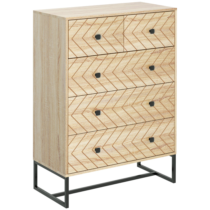 Cômoda tipo armário auxiliar com 5 Gavetas amplo espaço de Armazenamento para Escritório sala de estar 80x39.5x110cm