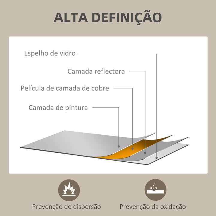 Espelho de Parede 70x90 cm Espelho de Casa de Banho Retangular Decorativo para Sala Entrada Corredor Horizontal ou Vertical Madeira