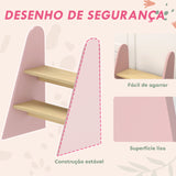 Banco para Crianças de 2 Degraus Torre de Aprendizagem Escada para Crianças acima de 3 Anos para Casa de Banho Cozinha Estante Dormitório 43x30x55 cm Rosa