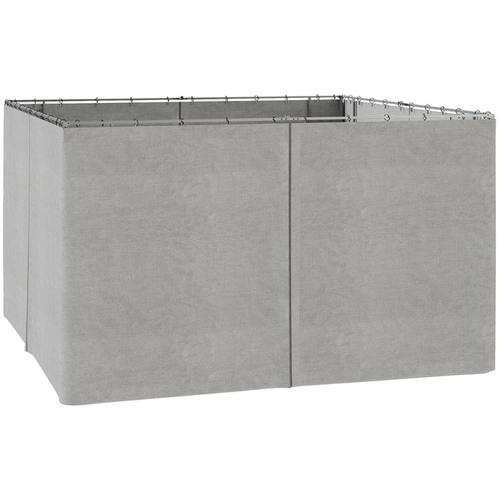 4 Paredes Laterais para Tenda 352x205 cm Laterais para Tenda Universal com Ganchos e Argola em C para Tenda de Jardim Terraço Cinza Claro