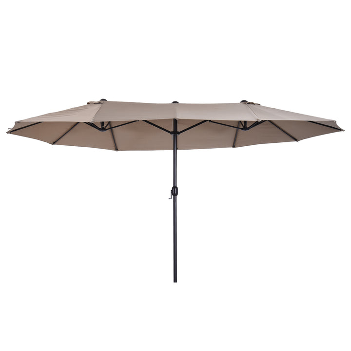 Pára-Sol Duplo com Manivela Resistente À Água e Proteção UV 460x240 cm Cor Café
