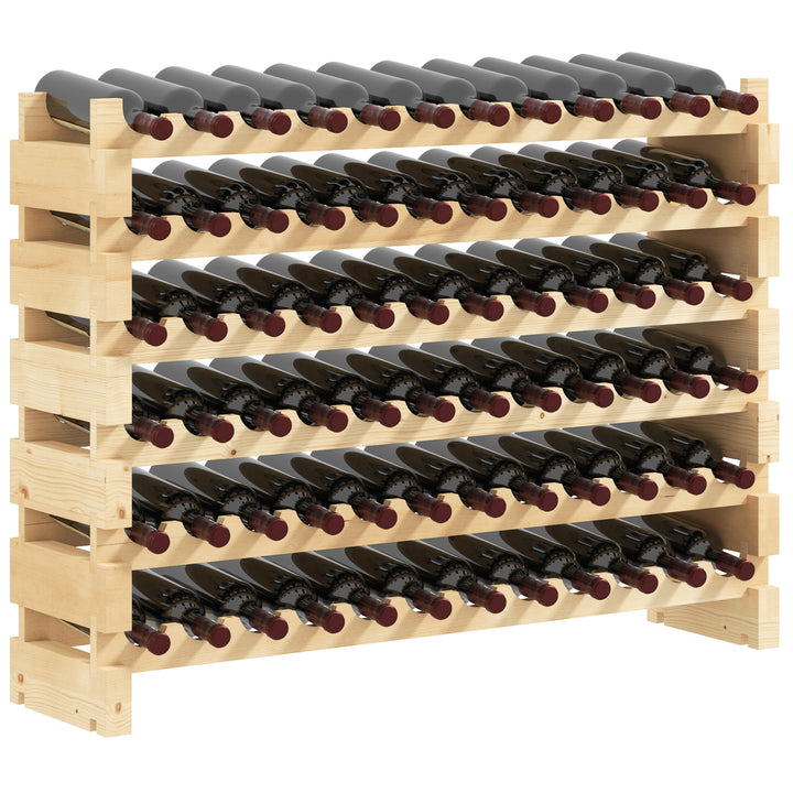 Suporte para Garrafas de Vinho para 72 Garrafas Garrafeira com 6 Níveis Suporte para Vinhos Vertical para Cozinha Sala de Jantar Bar 114x28x85 cm Madeira