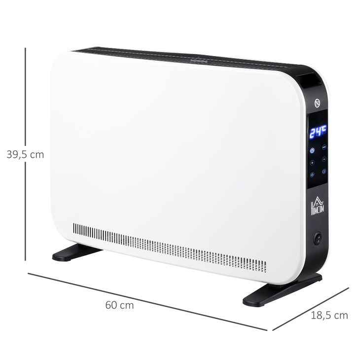 Aquecedor Elétrico 1830-2180W Aquecedor para Casa de Banho com 3 Modos de Aquecimento Ecrã Táctil LED Termóstato Regulável Temporizador e Proteção Contra Sobreaquecimento para 12-18 ? Branco