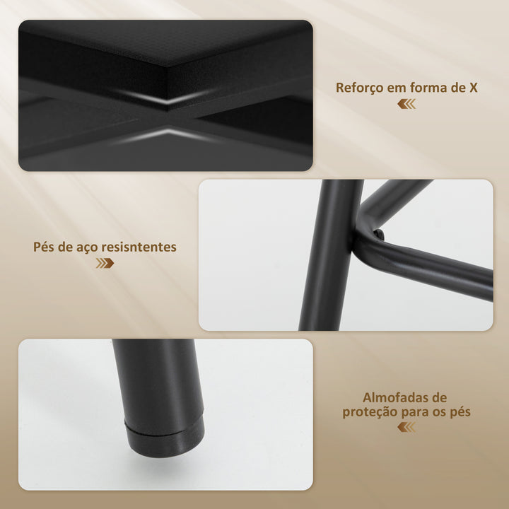 Conjunto de 2 Bancos de Bar Bancos Altos de Cozinha com Encosto de Vime Assento Estofado em Borrego Estrutura de Aço e Apoio para Pés 48x54x102 cm Creme