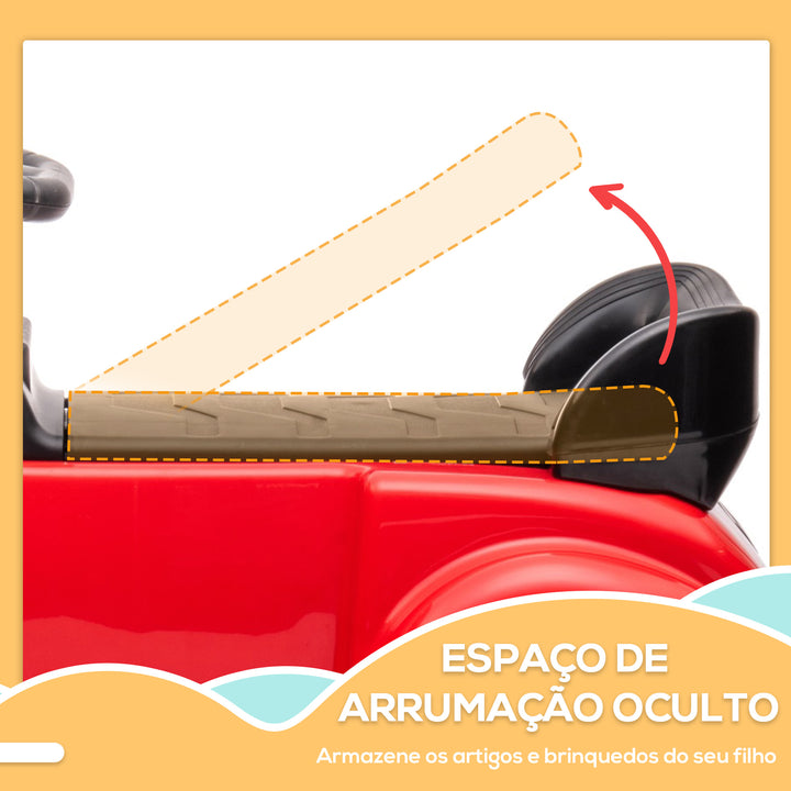 Carro Andador com Licença da Mercedes-Benz 300S Carro Andador para Crianças de 18-48 Meses com Armazenamento Volante Sistema Anti-Tombo Carga 25 kg 77,5x41,5x45 cm Vermelho