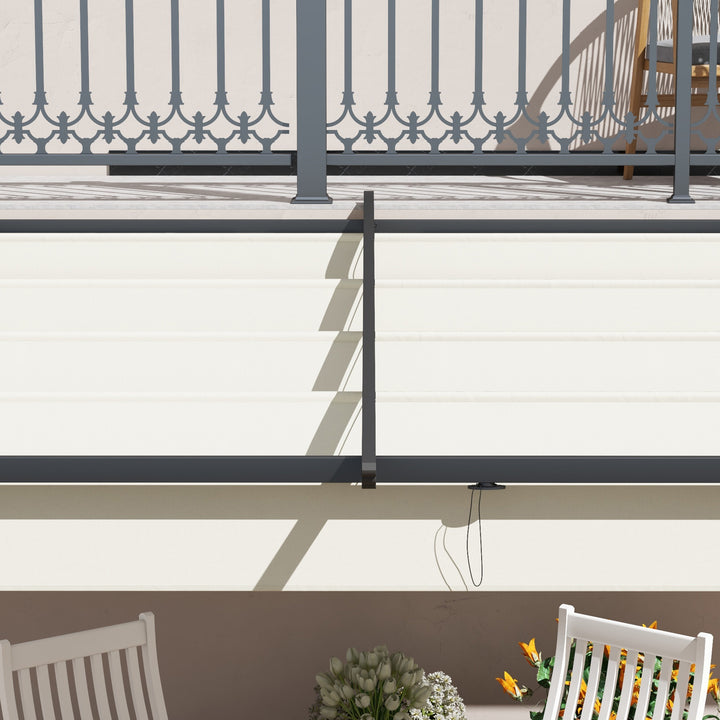 Pérgola de Parede 3x3 m Pérgola de Jardim com Teto Retrátil de Poliéster e Estrutura de Aço para Festas Casamentos Creme e Cinza Escuro