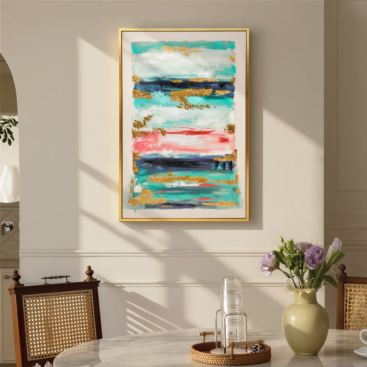 Quadro em Tela Abstrato Pintado à Mão 120x80 cm Quadro para Decoração de Salão Moderno com Moldura de Madeira Maciça Decoração de Parede para Quarto Salão, Cozinha Multicolor