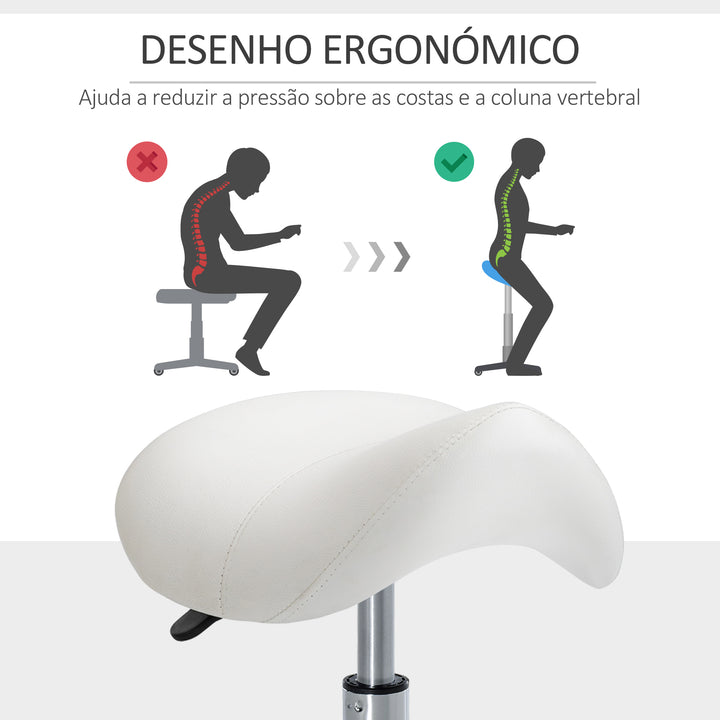 Cadeira Trabalho Banquinho Rodinhas Giratórias Banquinho Cosmética Dentista Cabeleireiro 52 x 53 x (49-61) cm Creme