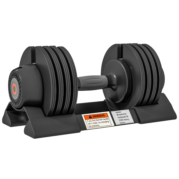 Conjunto de Pesos Ajustável de 10 kg Haltere para Exercício com Ajuste Rápido de Peso com Base de Armazenamento e Pega Antiderrapante para Treino em Casa e Ginásio 33xØ16 cm Preto