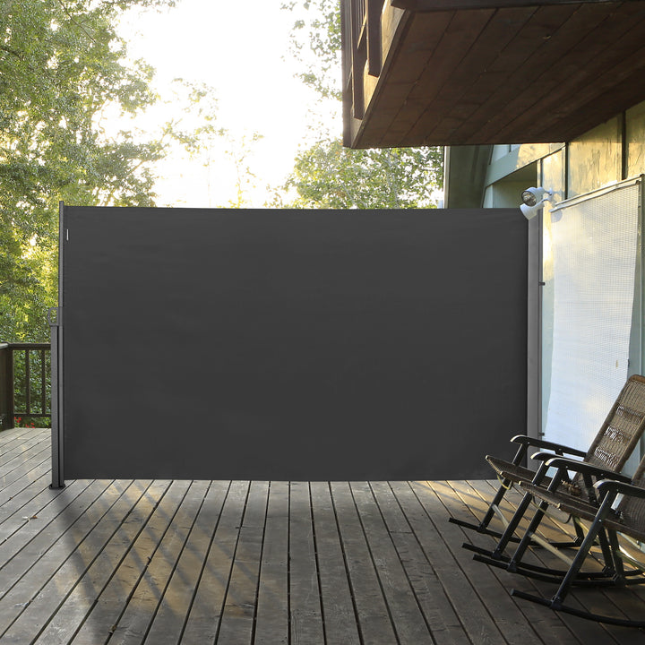 Toldo Lateral Retrátil para Terraço Pátio ou Jardim Toldo de Privacidade para Exterior Dobrável 300x180cm Cinza