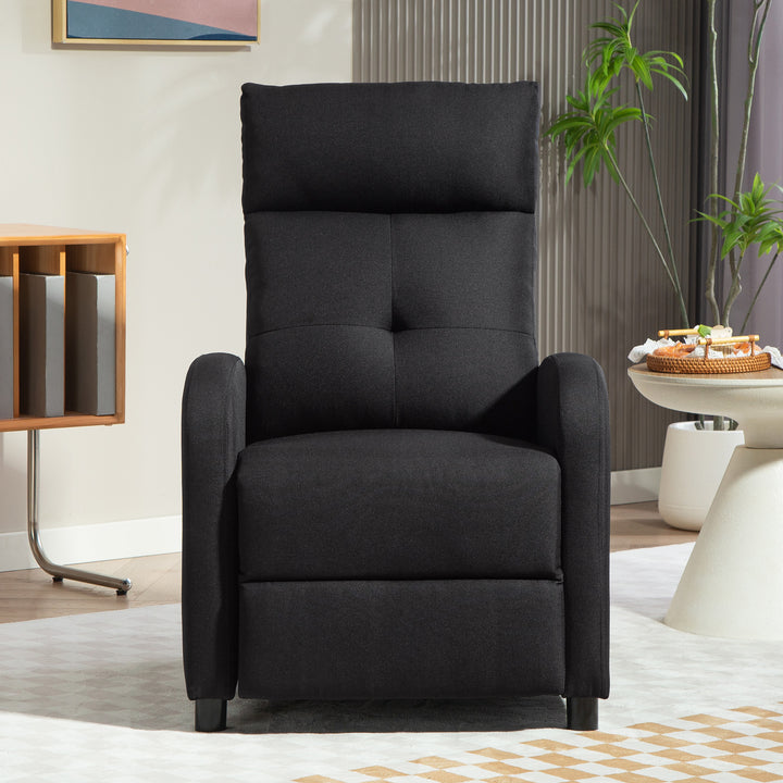 Poltrona Relax Reclinável até 155° Poltrona Reclinável Manual Estofado em Tecido Carga Máxima 150 kg para Pessoas com Altura Inferior 195 cm 67x87x98 cm Preto