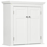 Armário Casa de banho de Parede Móvel para Casa de Banho com Prateleiras Ajustáveis e Portas com Fechadura Magnéticas Armário de Parede para Cozinha 58x24x60 cm Branco