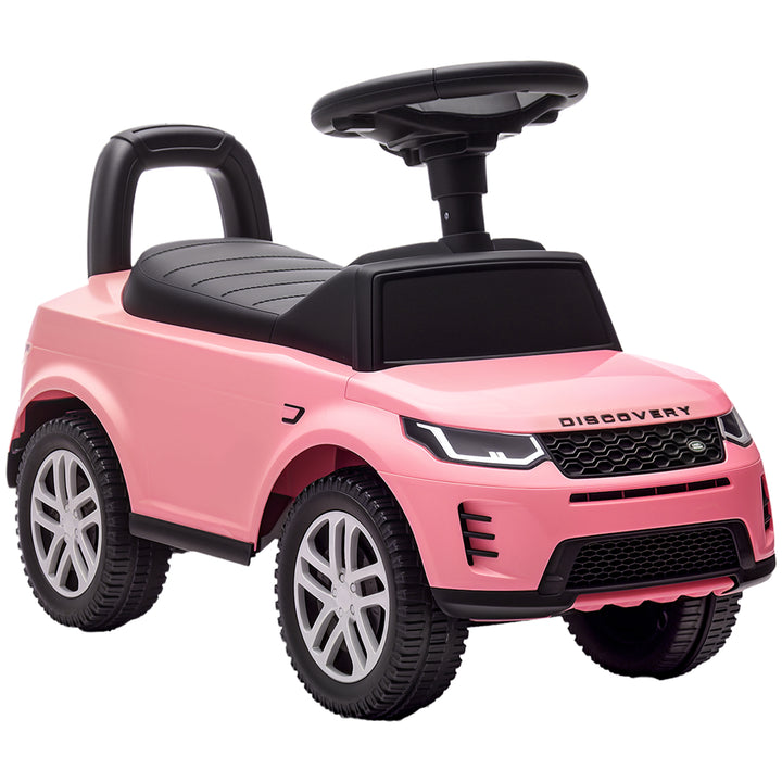 Carro Andador Infantil com Licença de Land Rover Carro Andador para Crianças de 18-36 Meses com Armazenamento Volante Buzina Sons de Motor 65,5x28x42 cm Rosa