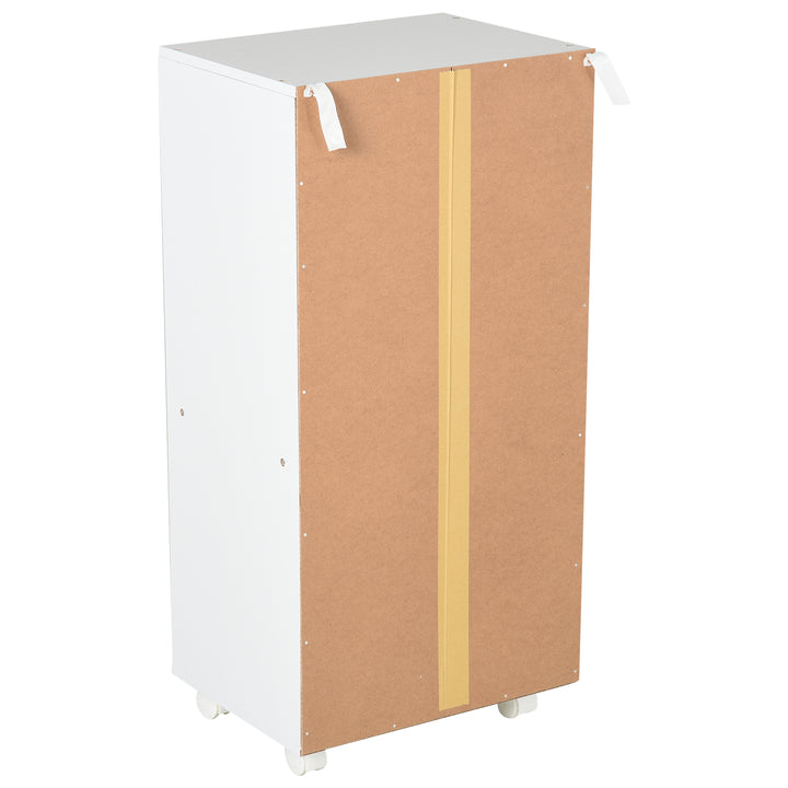 Móveis de escritório com 3 gavetas 4 prateleiras abertas 4 rodas 40x30x83 cm Branco
