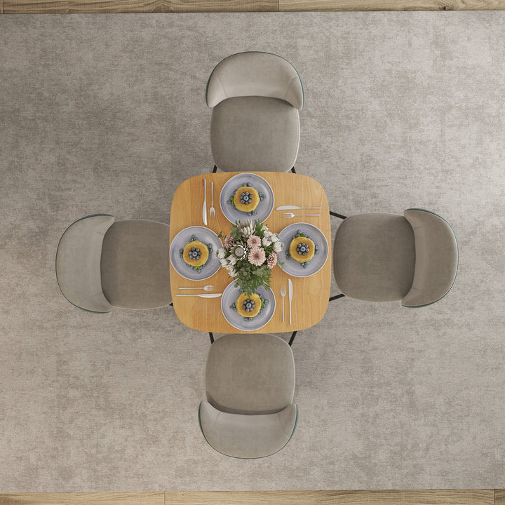 Mesa de Refeição de Madeira Mesa de Cozinha Quadrada para 4 Pessoas Base Quadrada para Espaços Pequenos Sala 70x70x75 cm Madeira