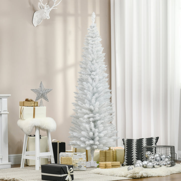 Árvore de Natal Artificial 180cm Ignífugo com 390 Ramos de PVC e Suporte de Metal Decoração de Natal para Interiores Fácil de Montar Verde