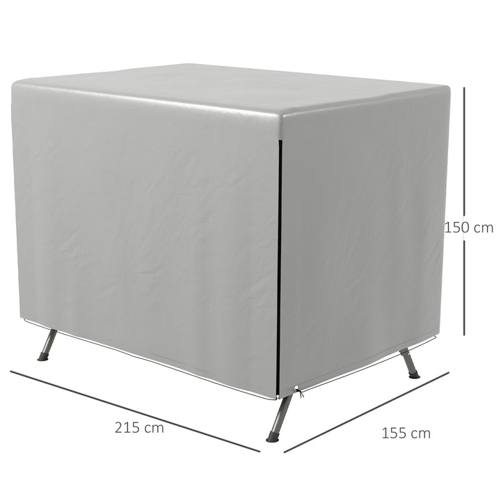 Capa Protetora para Baloiço de Jardim de 3 Lugares 215x155x150 cm Impermeável com Fecho de Correr Cobertura para Móveis de Exterior Cinzento Claro