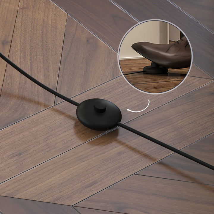 Candeeiro de Pé de Madeira com 3 Prateleiras De Armazenamento para Lâmpada E27 Potência Máx. 40W Candeeiro Moderno para Sala de Estar Dormitório 26x26x160cm Carvalho e Branco