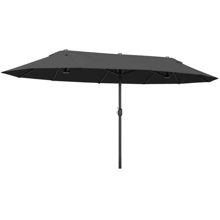 Grande Guarda-sol duplo com manivela anti-UV jardim 460x240 cm Preto