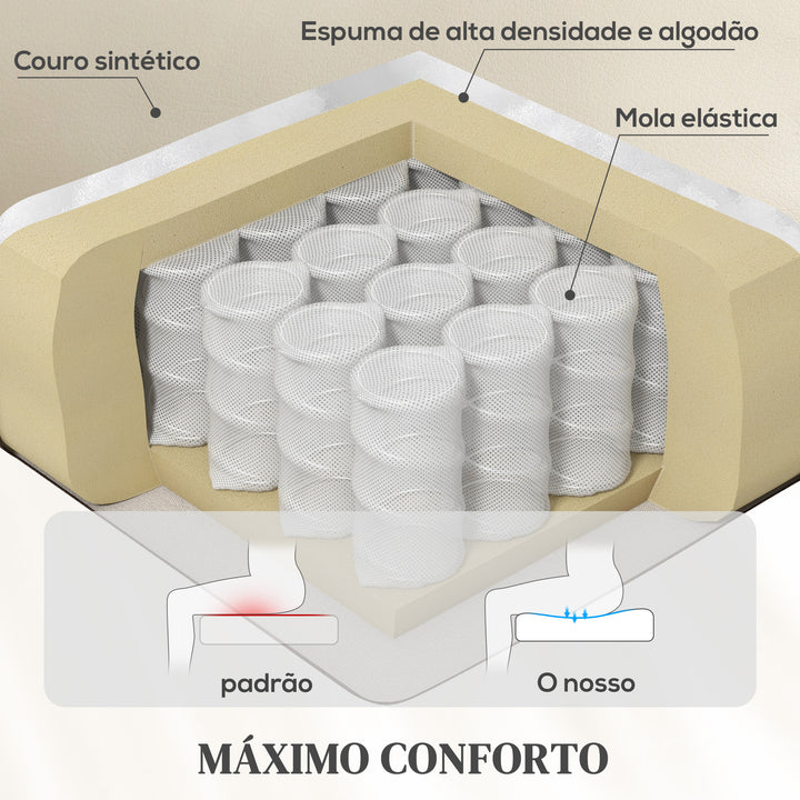Poltrona Relax Reclinável Elétrica Elevatória com Massagem Vibratória e Aquecimento Poltrona Elevatória com Porta USB Controlo Remoto Apoio para Pés Estofada em PU Bolsos Laterais Creme