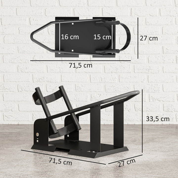 Cavalete de Moto Carga 816,5 kg Suporte para Roda Dianteira de Motocicleta Robusto com Altura Ajustável em 3 Níveis para Rodas Ø38,1-53,34 cm Preto