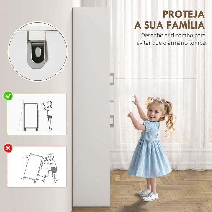 Armário de Cozinha Móvel de Cozinha com 4 Portas 1 Gaveta e Prateleiras Ajustáveis Anti-Tombo Armário de Cozinha Moderno para Sala de Jantar Sala de Estar 70,8x34x180 cm Branco