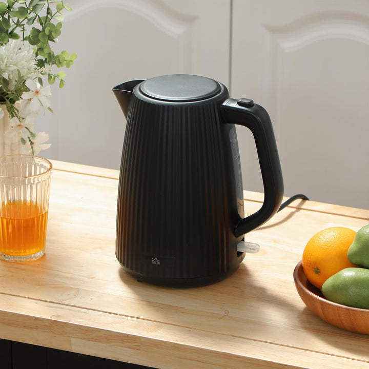 Fervedor de Água Elétrico 1,7 L, 2200 W, Aquecedor de Água Elétrico com Desligamento Automático, Base Giratória 360°, Filtro Antical Removível, Preto