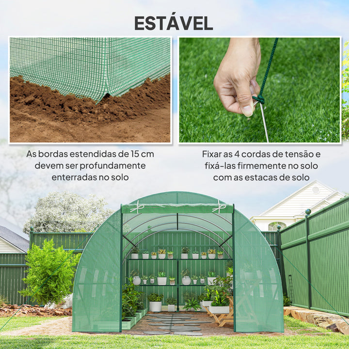 Outsunny Estufa de Jardim para Planta - Cor: Verde - Aço e Polietileno - 6 x 3 x 2 m