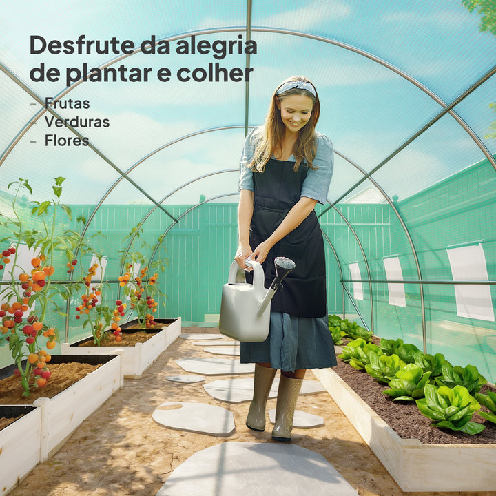 Outsunny Estufa de Jardim para Planta - Cor: Verde - Aço e Polietileno - 6 x 3 x 2 m