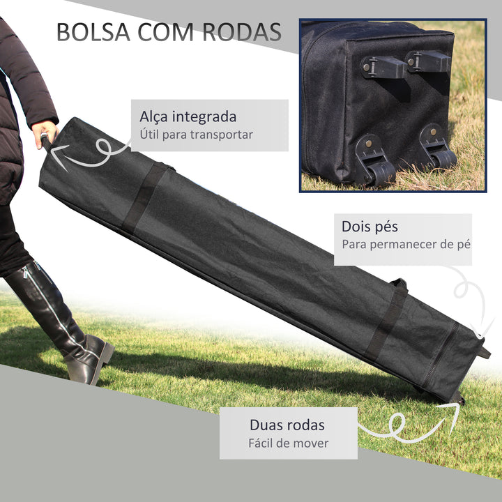 Tenda Dobrável 2,5x2,5x2,68cm Tenda de Jardim com Proteção UV 50+ Altura Ajustável com 4 Bolsas de Areia e Bolsa de Transporte para Acampamento Festas Pátio Branco